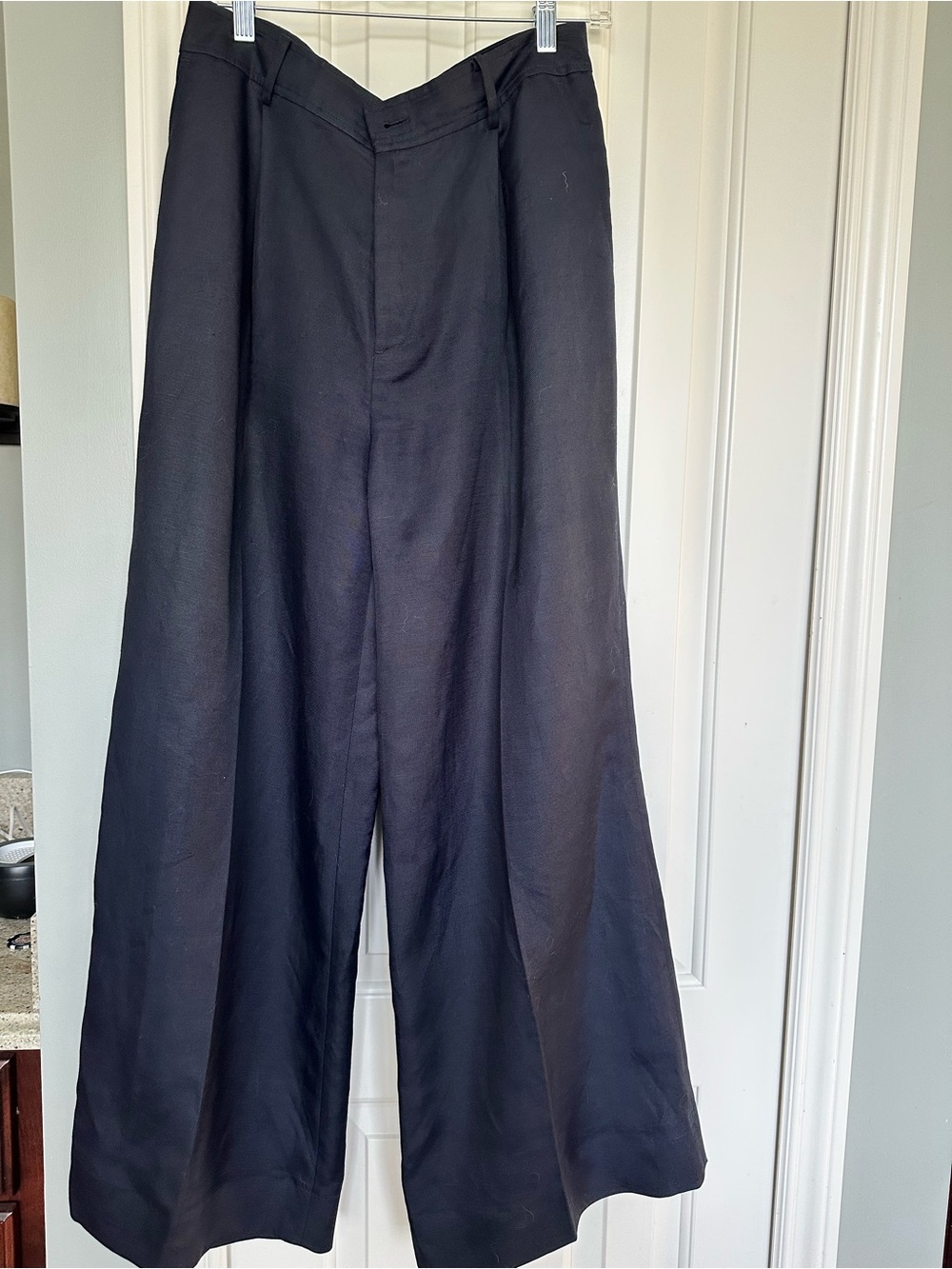Ralph Lauren Navy Wide-Leg Dress Pants Size8, 29” hem
